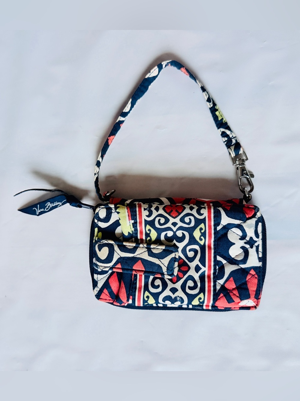 Vera Bradley Sun Valley Wristlet Carry It All navy blue coral retired